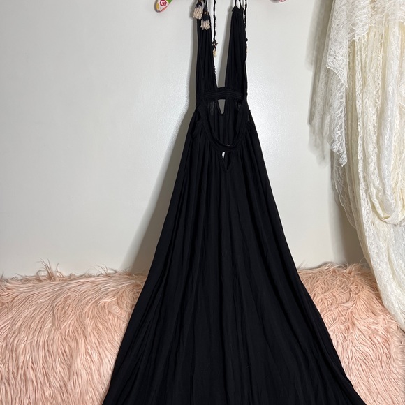 Free People Endless Summer Look Into the Sun Cutouts Maxi Dress Black - Picture 6 of 9